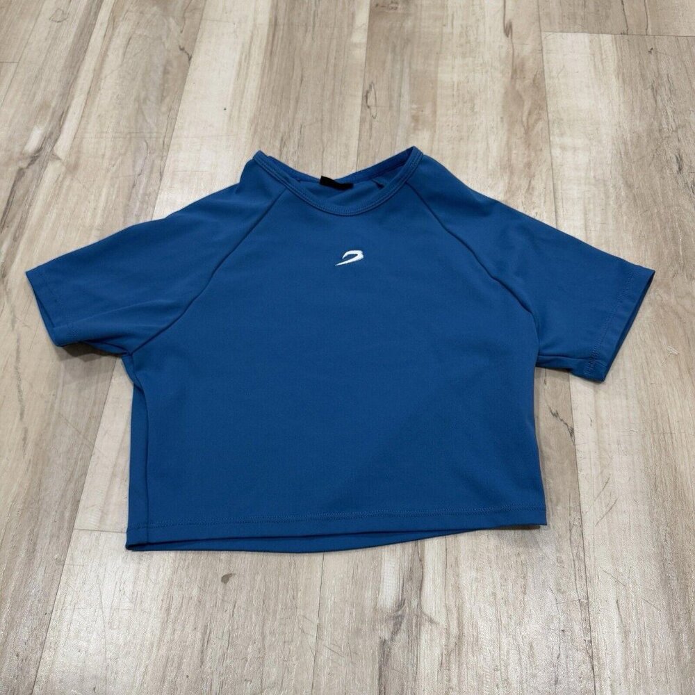 Women’s Boxraw TRAINING SHORT SLEEVE CROP TOP Size Xsmall Xs Blue - Picture 2 of 8